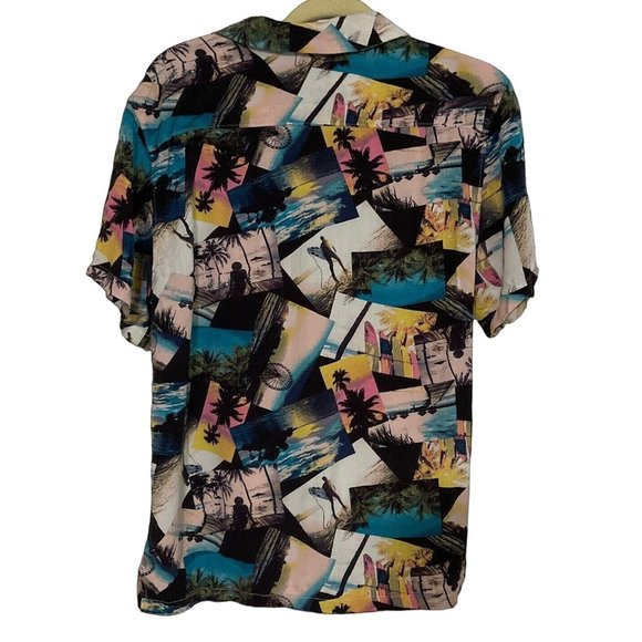 No Boundaries Mens Tropical Button Down Shirt Size Small (34-36) Rayon - Picture 2 of 8